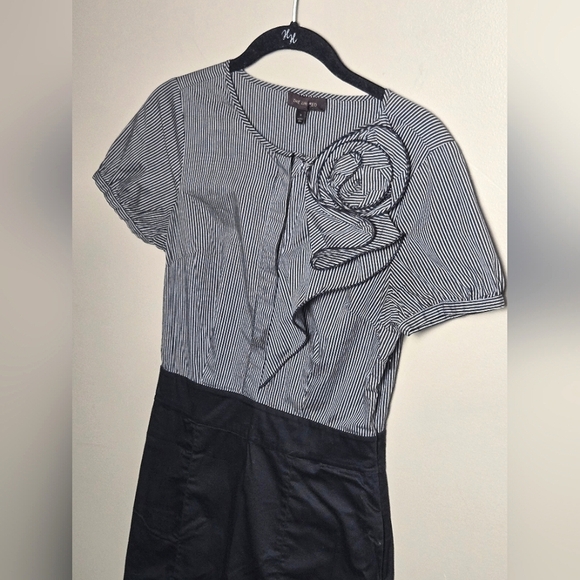 Vintage The Limited Y2K Pinstripe Bodycon Soft Goth Sheath Dress, Size 0 - Picture 2 of 6